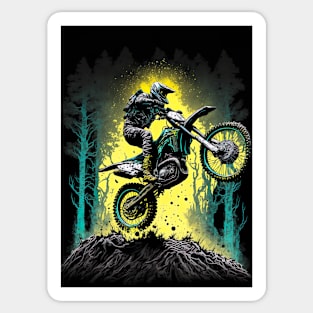 Cyber Future Dirt Bike With Neon Colors Sticker